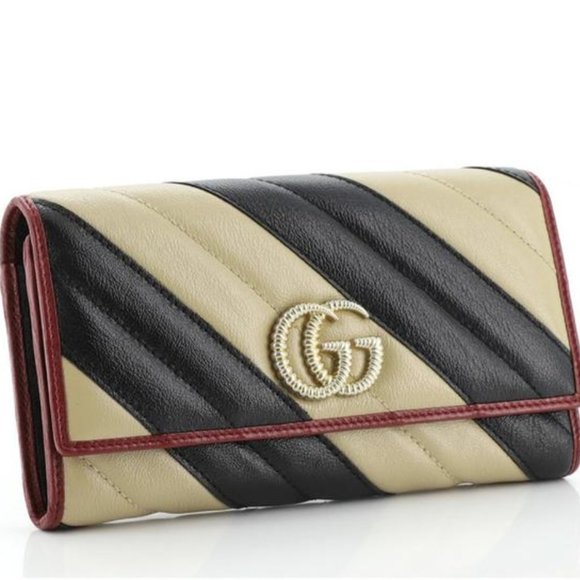 GUCCI GG Marmont Continental Wallet with Red Trim new in box - Picture 1 of 9